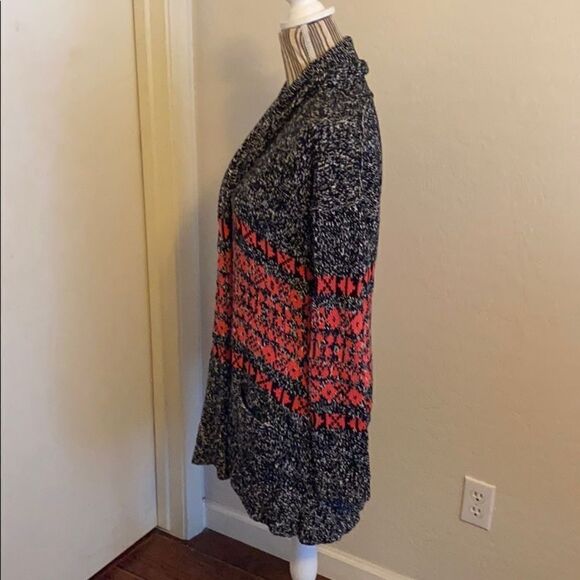 Express Multi Print Cardigan Open Style Sweater - Picture 2 of 8